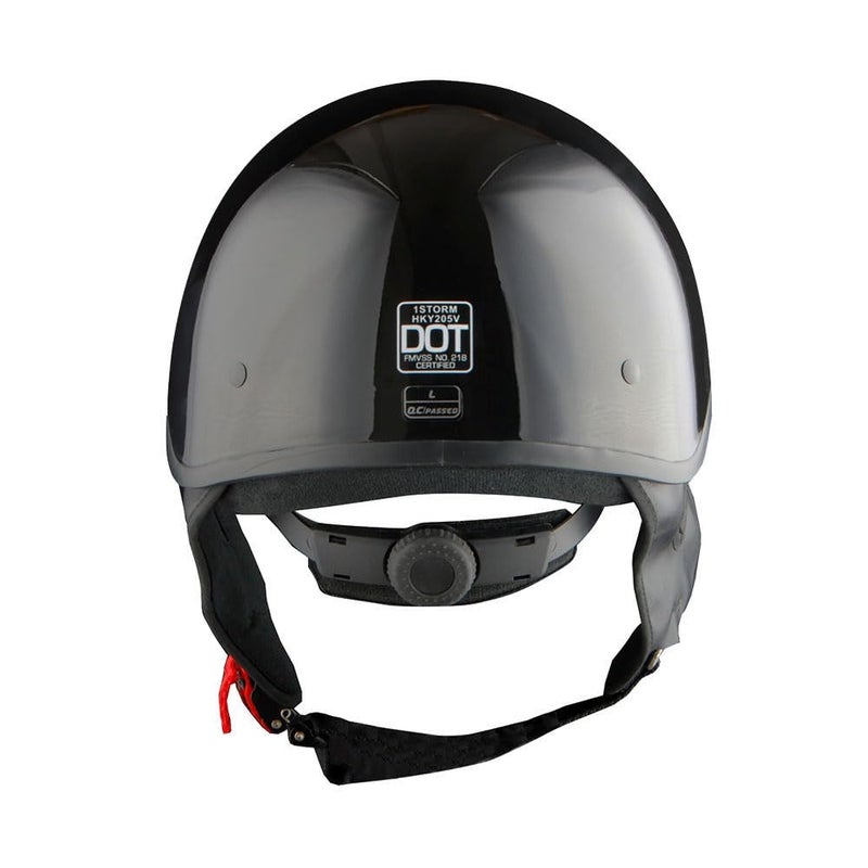 1Storm Motorcycle Half Face Helmet Mopeds Scooter Pilot with Retractable Inner Smoked Visor, Glossy Black - Image 5